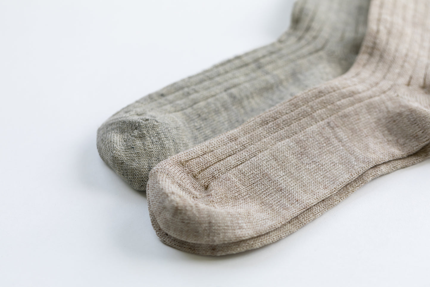 リネンさらさらソックス クルー丈(22-24cm、25-27cm)