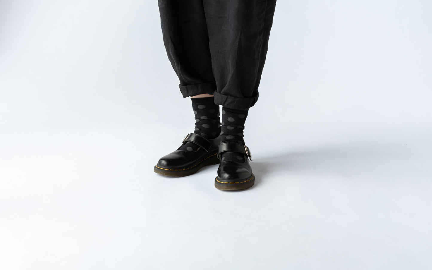 エジプト綿ドット柄 クルー丈(22-24cm、25-27cm)